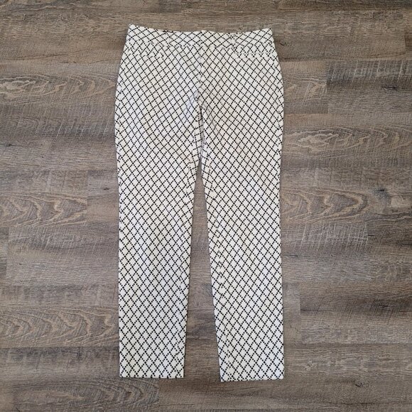 BANANA REPUBLIC | Sloan Pant White Patterned | Sz. 2 - Picture 3 of 9